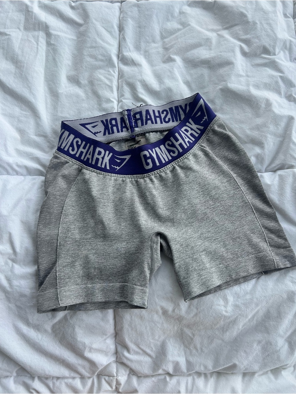Gymshark Women's Gray Performance Shorts with Logo Waistband
